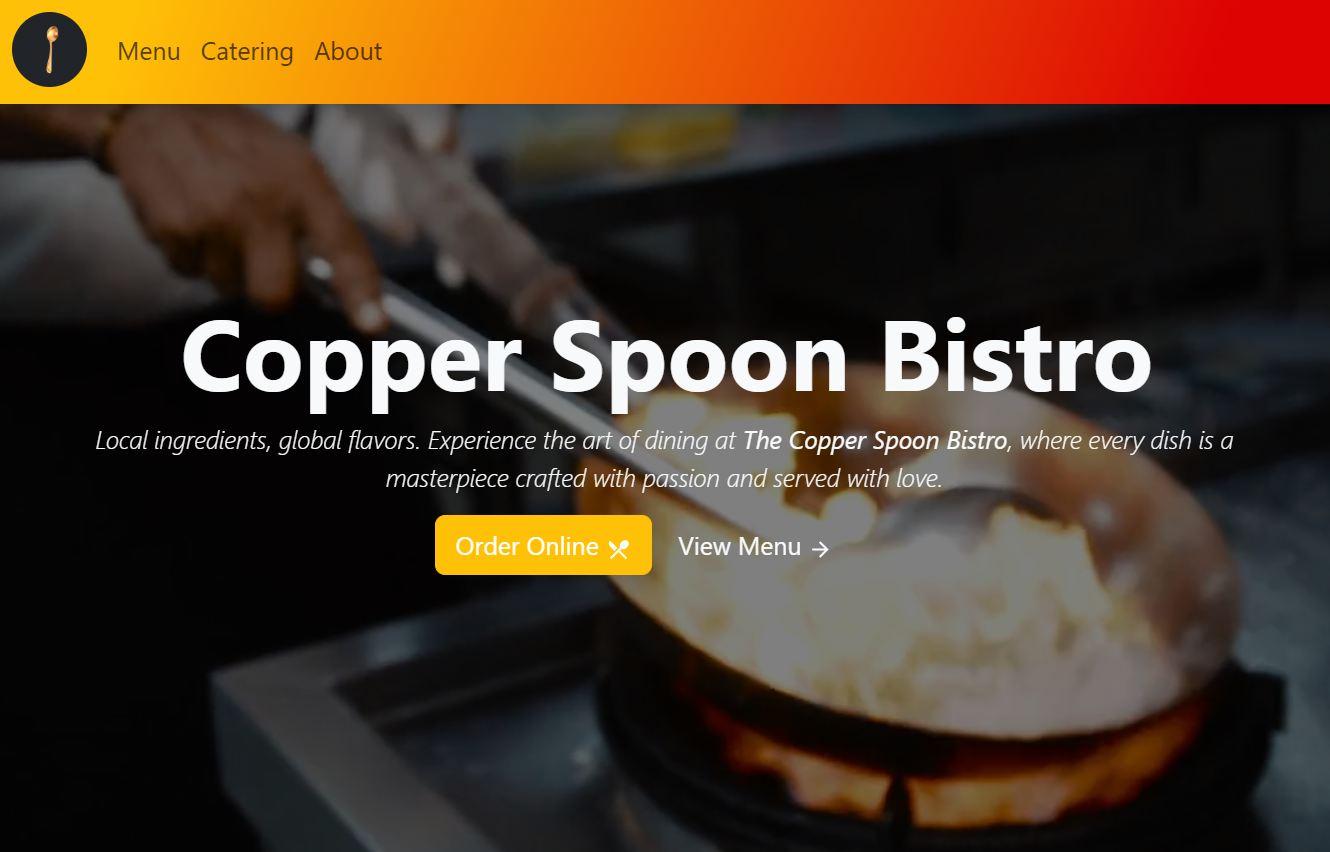Thumbnail of the Copper Spoon Bistro demo website